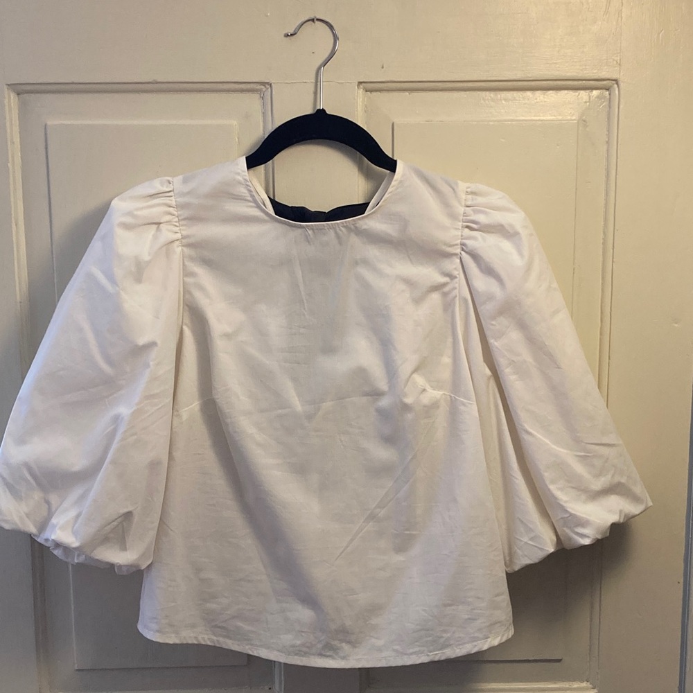 NWOT H&M Divided Puff Sleeve Bow Blouse, size XS